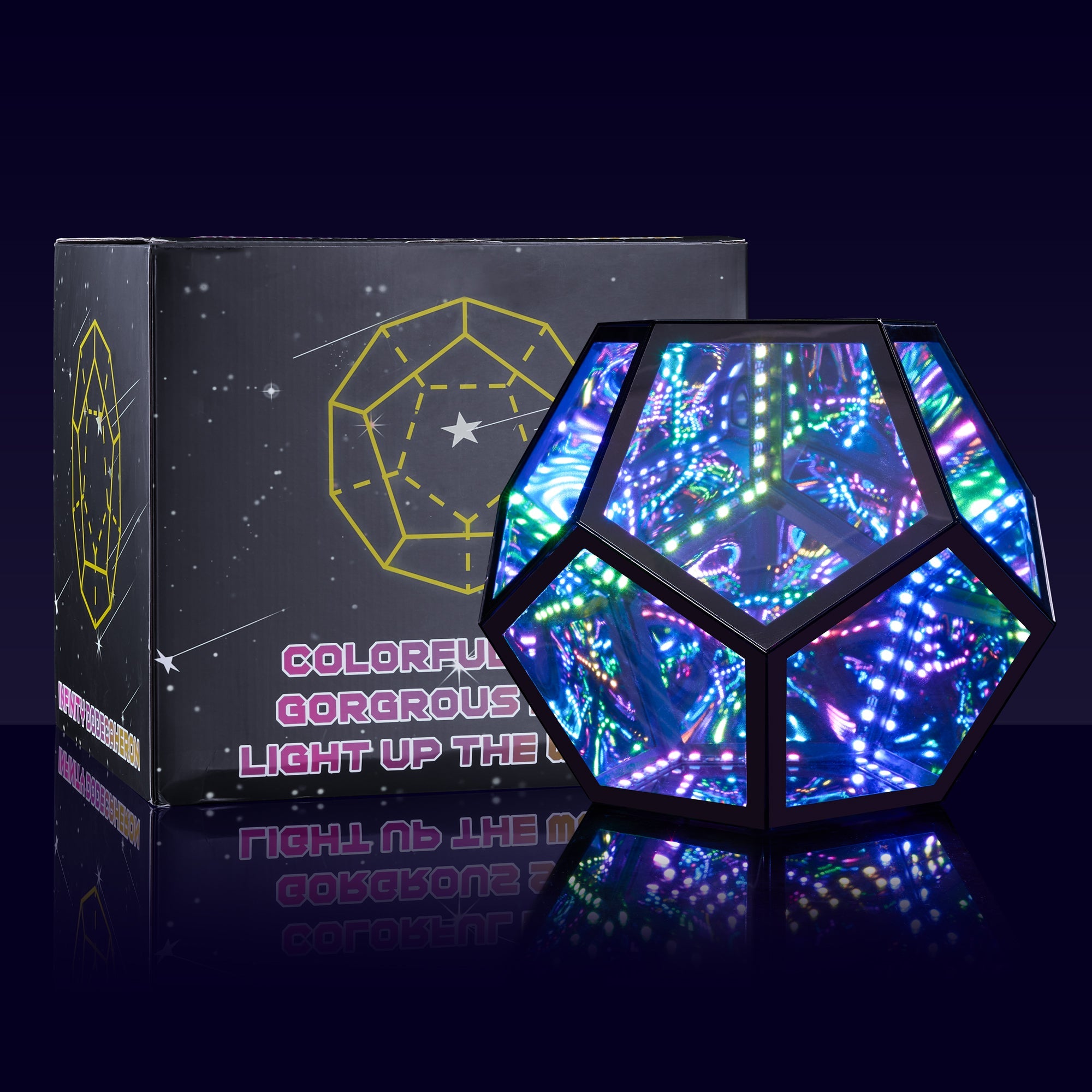 Infinity Dodecahedron Magic Table Lamp-2