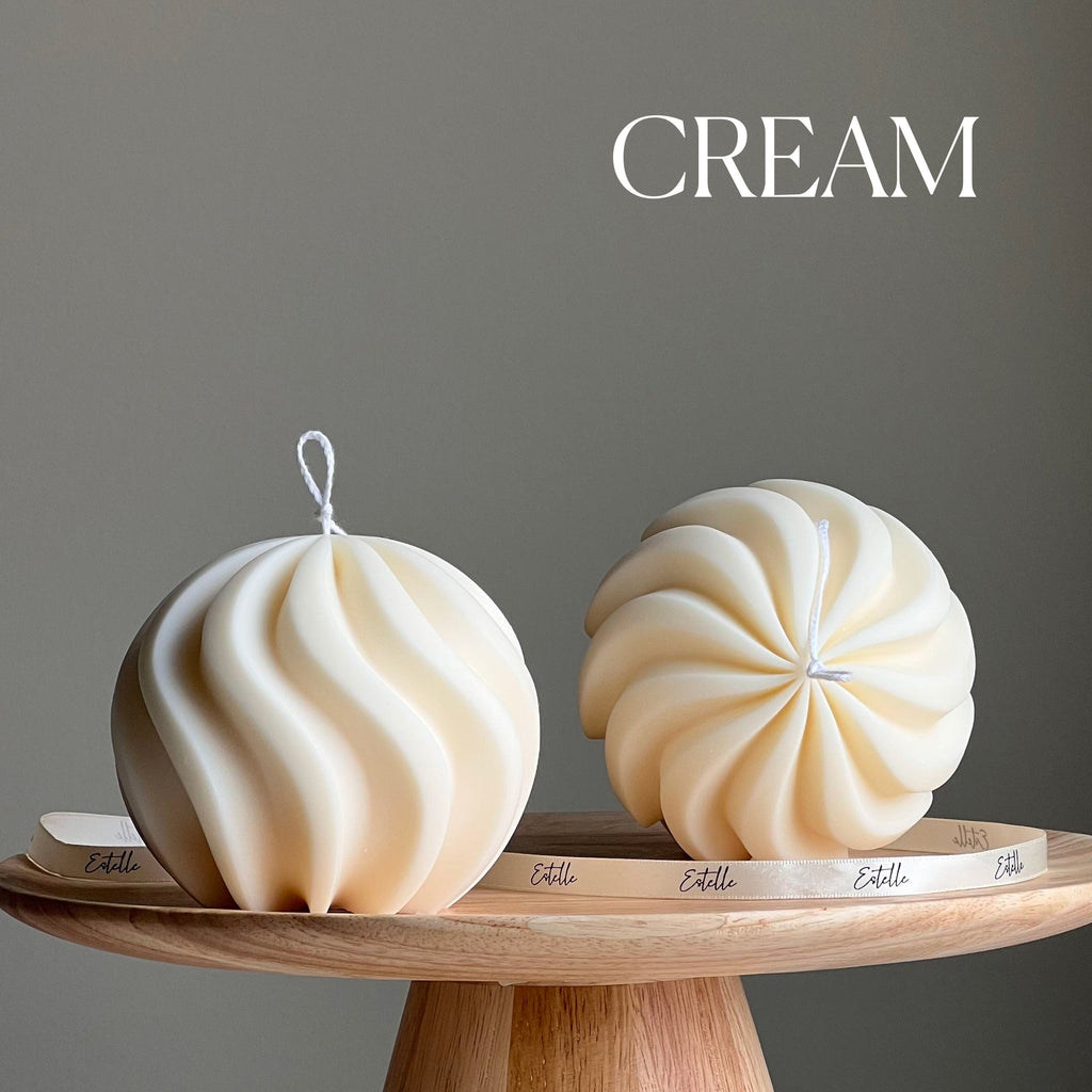 Handmade Swirl Ball Candle | Trendy Home Decor