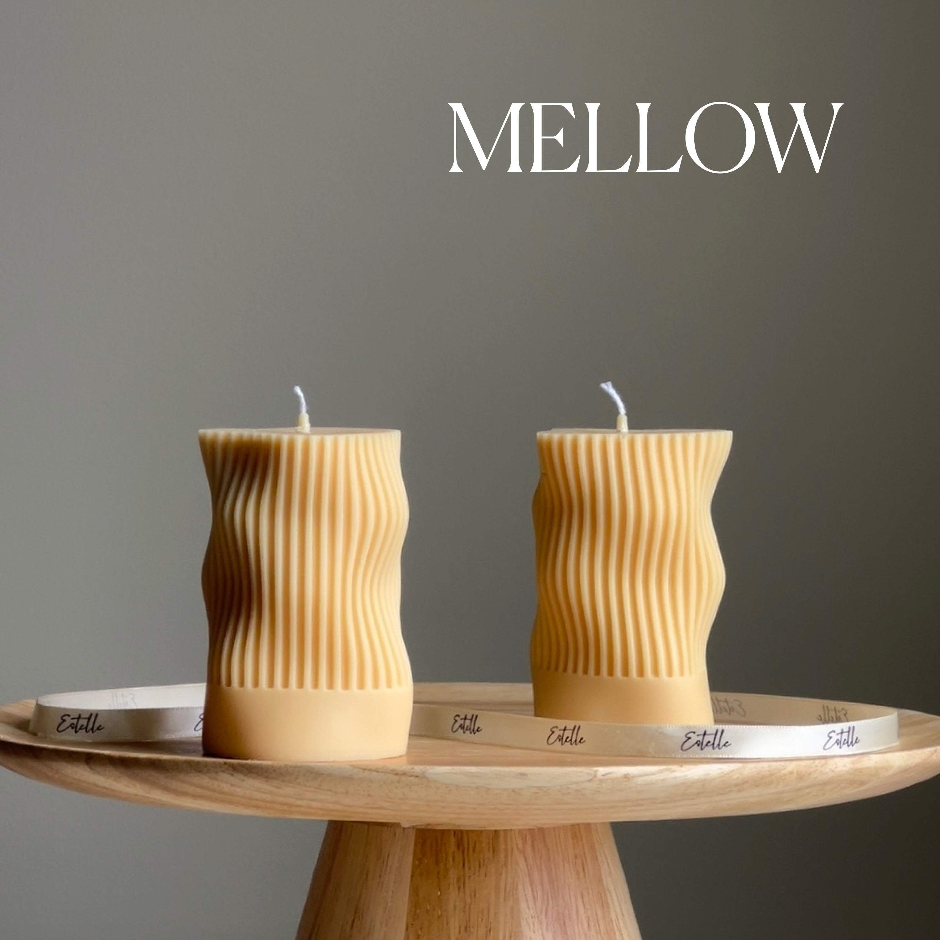 Handmade Ribbed Soy Candle | Wave Column, Decor