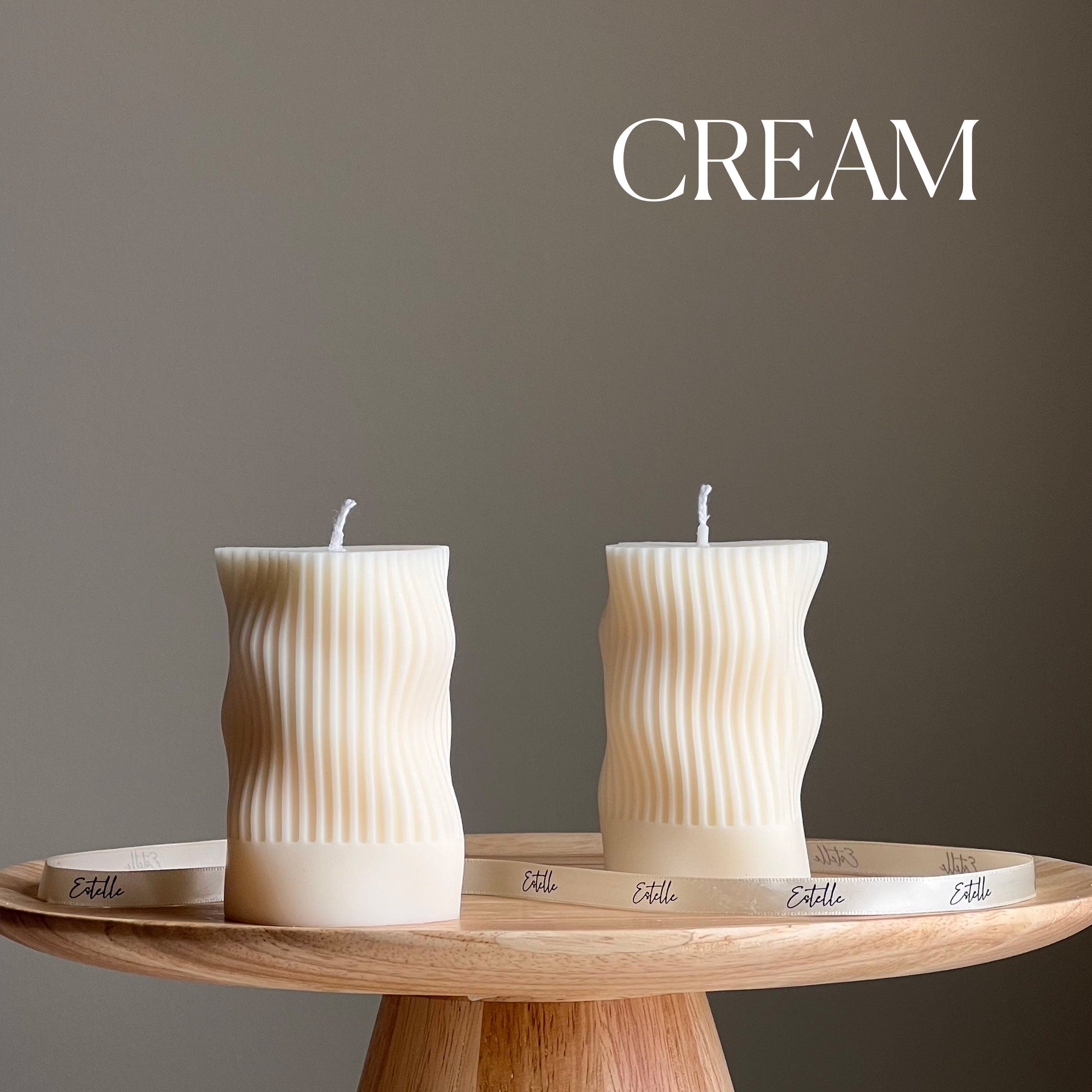 Handmade Ribbed Soy Candle | Wave Column, Decor