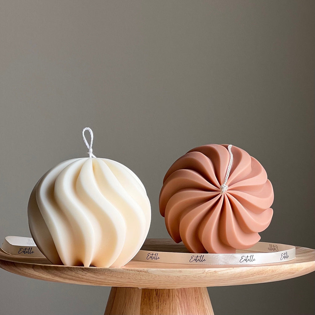 Handmade Swirl Ball Candle | Trendy Home Decor
