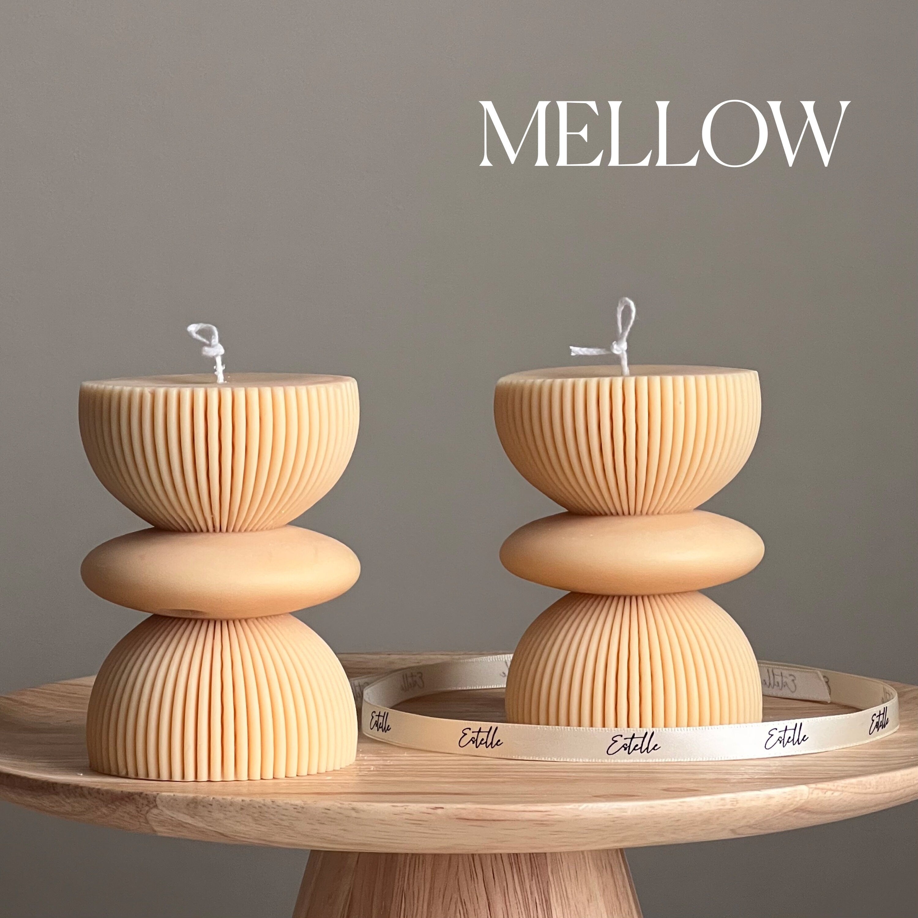 Geometric Soy Pillar Candle: Sculptural Home Decor